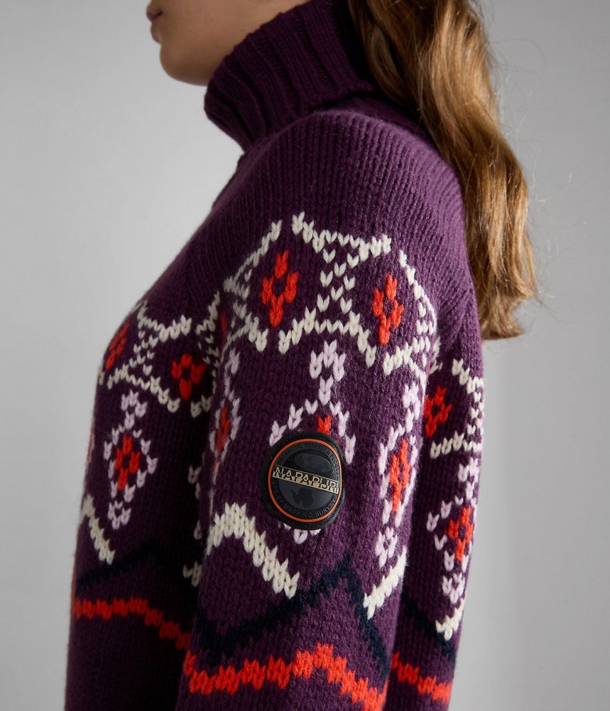 Tricotaje Dama Napapijri Nathaniel Turtleneck Jumper Violet | NOF362918