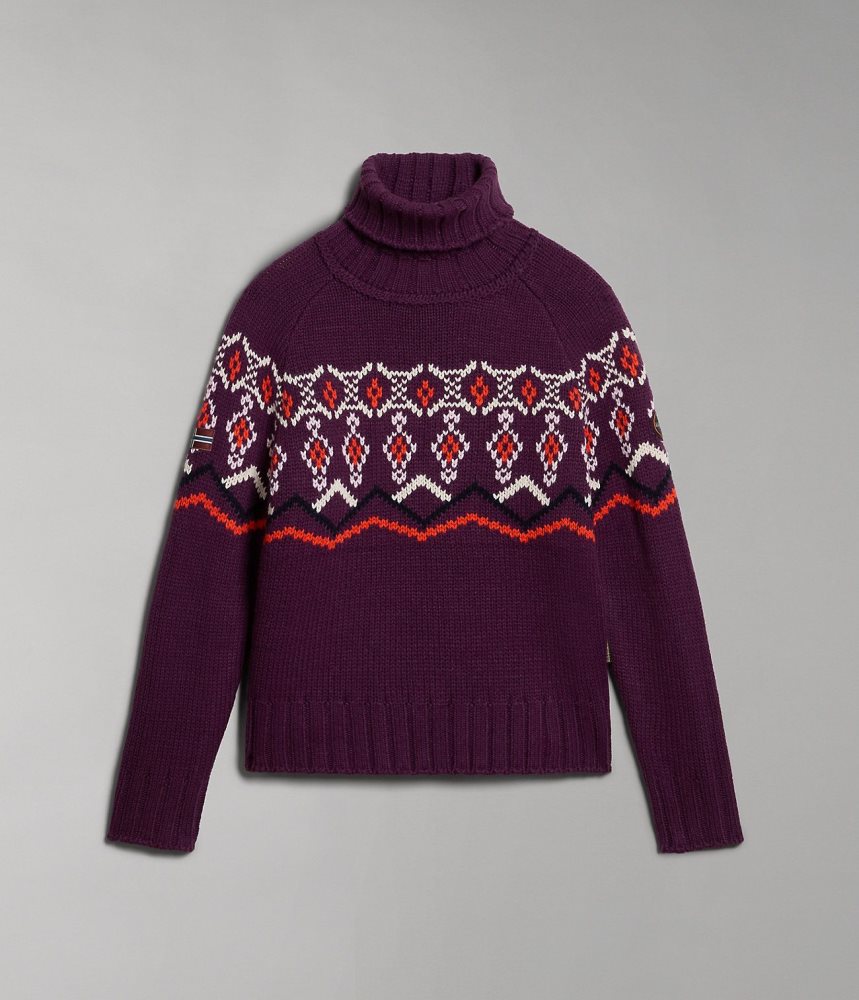 Tricotaje Dama Napapijri Nathaniel Turtleneck Jumper Violet | NOF362918