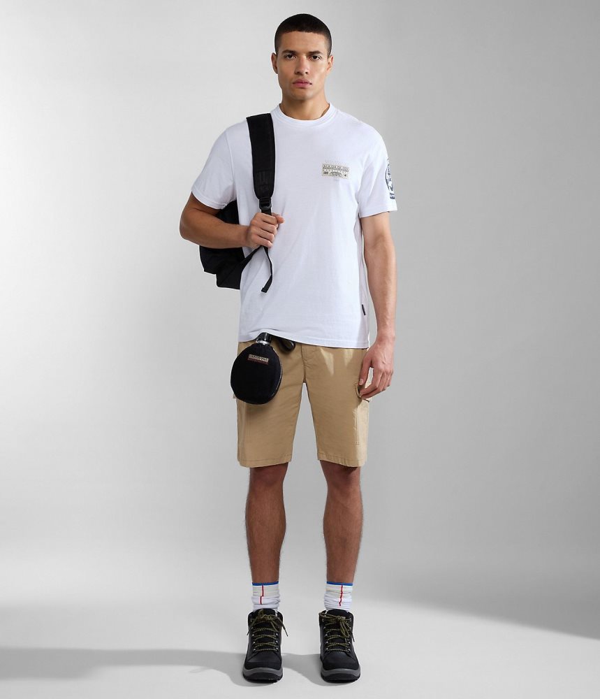 Tricouri Barbati Napapijri Amundsen Short Sleeve T-Shirt Albi | GCH082167