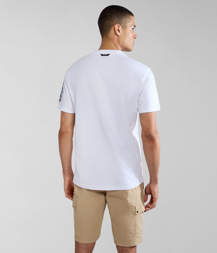 Tricouri Barbati Napapijri Amundsen Short Sleeve T-Shirt Albi | GCH082167