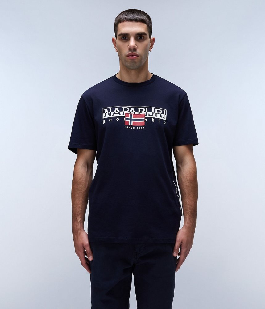 Tricouri Barbati Napapijri Aylmer Short Sleeve T-Shirt Albastri Inchis | ZTS297460