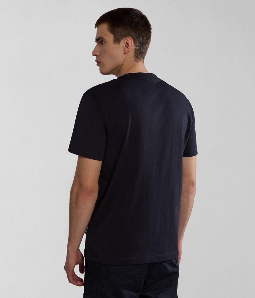 Tricouri Barbati Napapijri Faber Short Sleeve T-Shirt Negrii | VWI283901