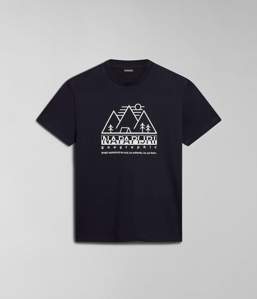 Tricouri Barbati Napapijri Faber Short Sleeve T-Shirt Negrii | VWI283901