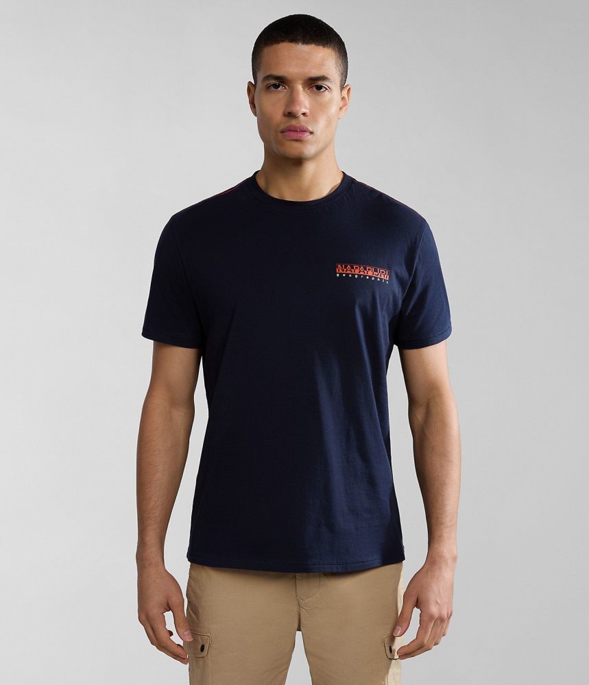Tricouri Barbati Napapijri Gras Short Sleeve T-Shirt Albastri Inchis | WVA985241