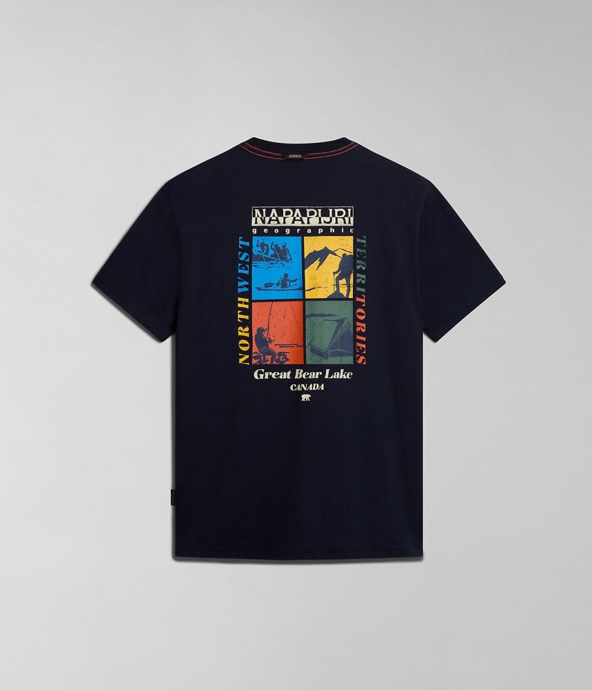 Tricouri Barbati Napapijri Gras Short Sleeve T-Shirt Albastri Inchis | WVA985241