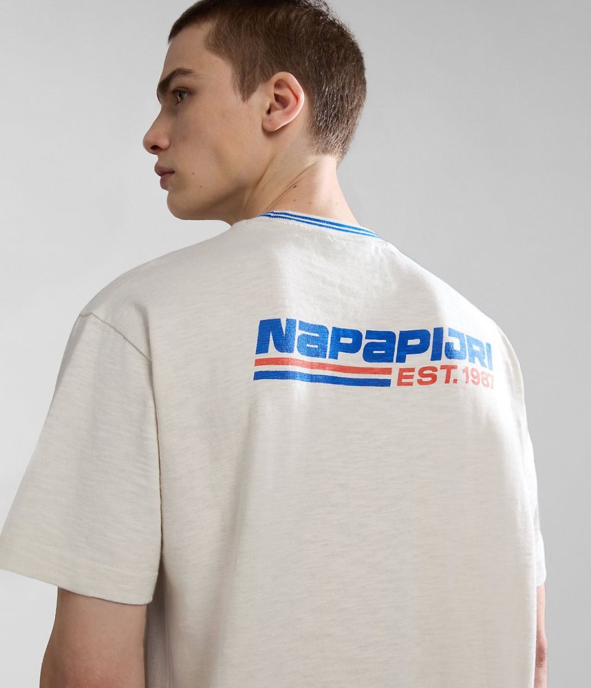 Tricouri Barbati Napapijri Grober Short Sleeve T-Shirt Albi | TBM472618
