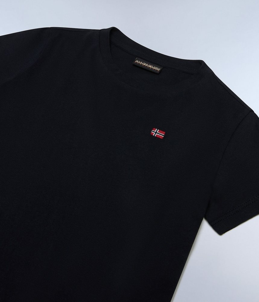 Tricouri Copii Napapijri Salis Short Sleeve T-Shirt (4-16 YEARS) Negrii | XPI306217