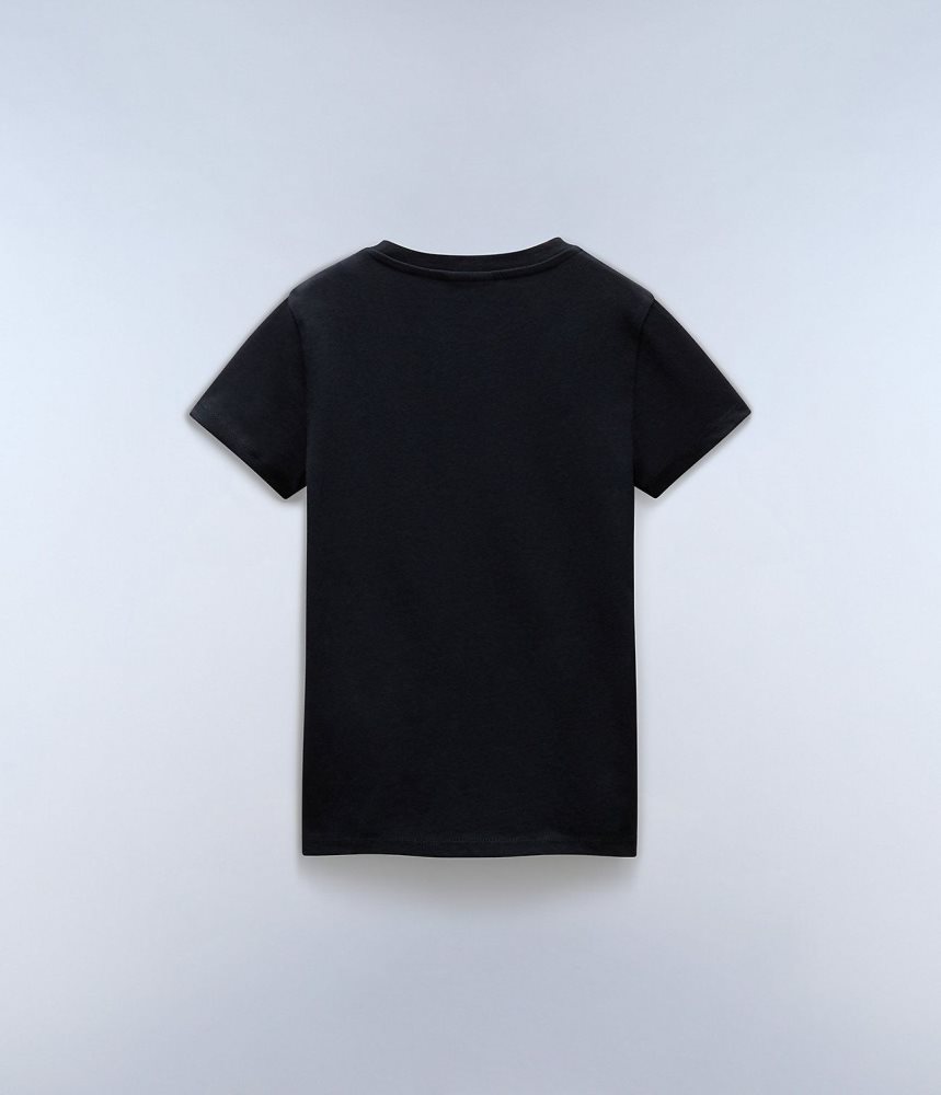 Tricouri Copii Napapijri Salis Short Sleeve T-Shirt (4-16 YEARS) Negrii | XPI306217