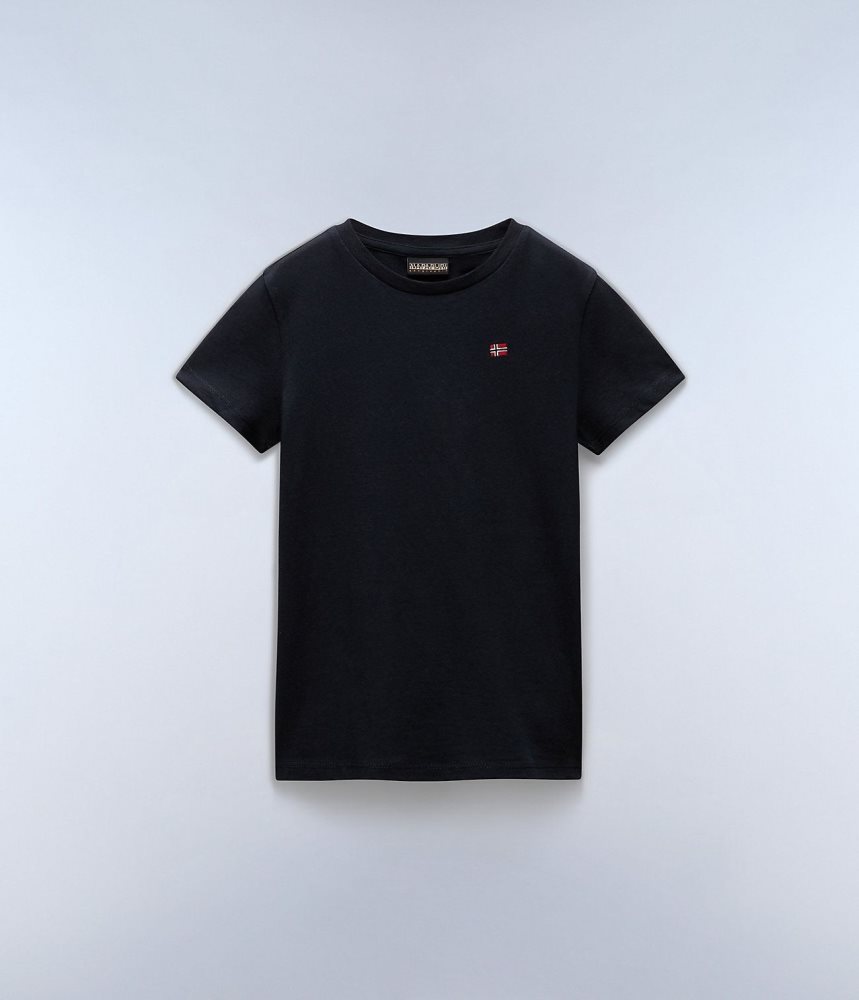 Tricouri Copii Napapijri Salis Short Sleeve T-Shirt (4-16 YEARS) Negrii | XPI306217