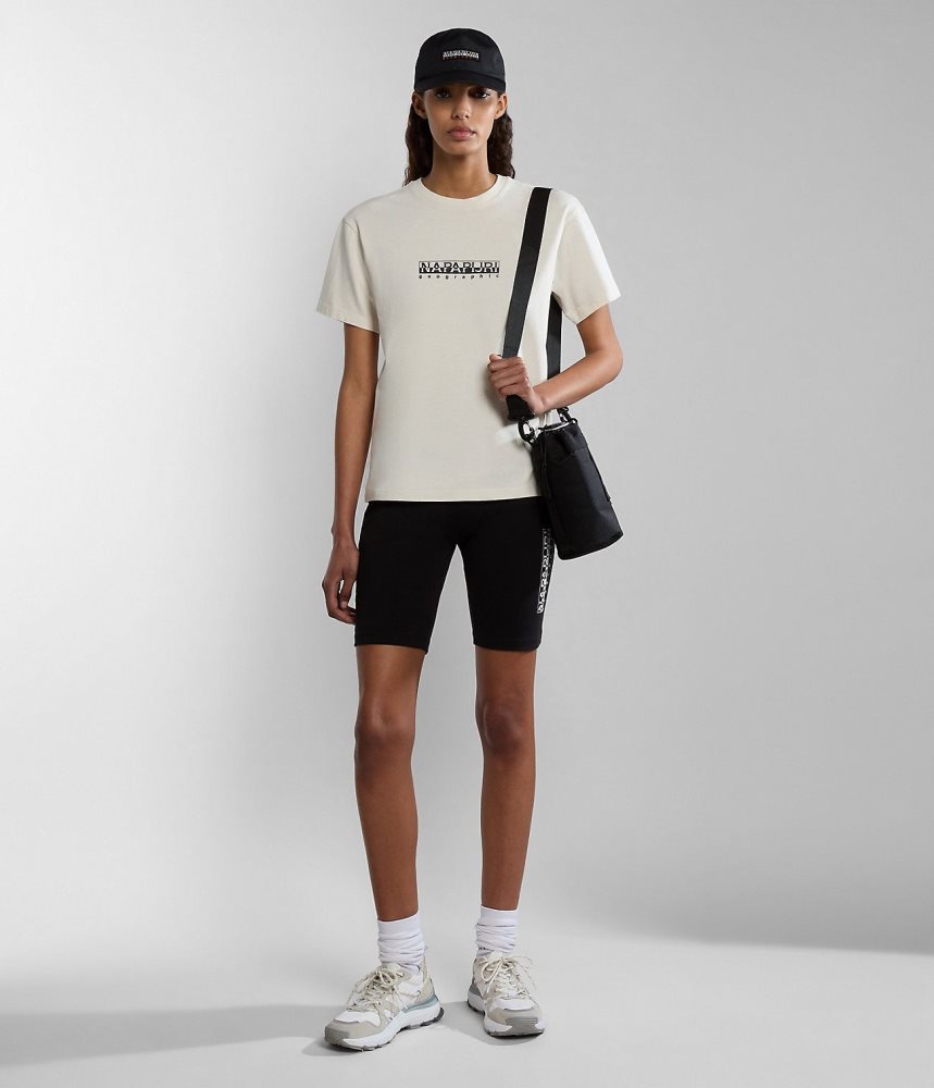 Tricouri Dama Napapijri Box Short Sleeve T-Shirt Albi | YRO840571