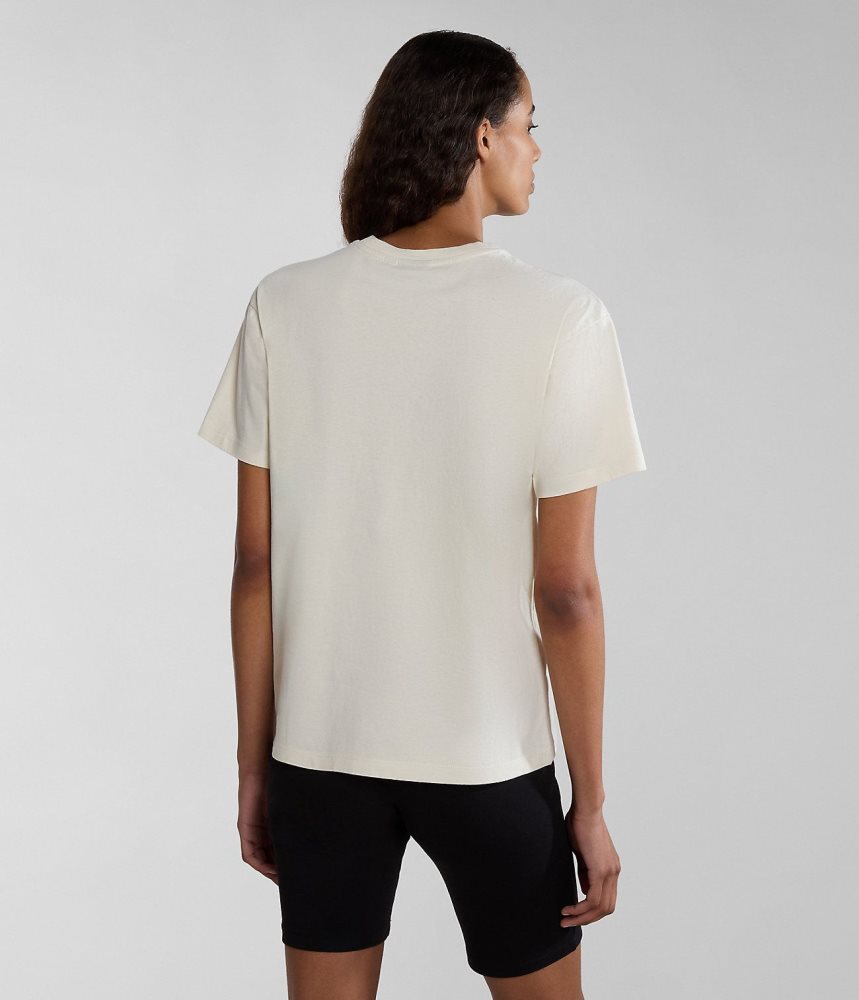 Tricouri Dama Napapijri Box Short Sleeve T-Shirt Albi | YRO840571
