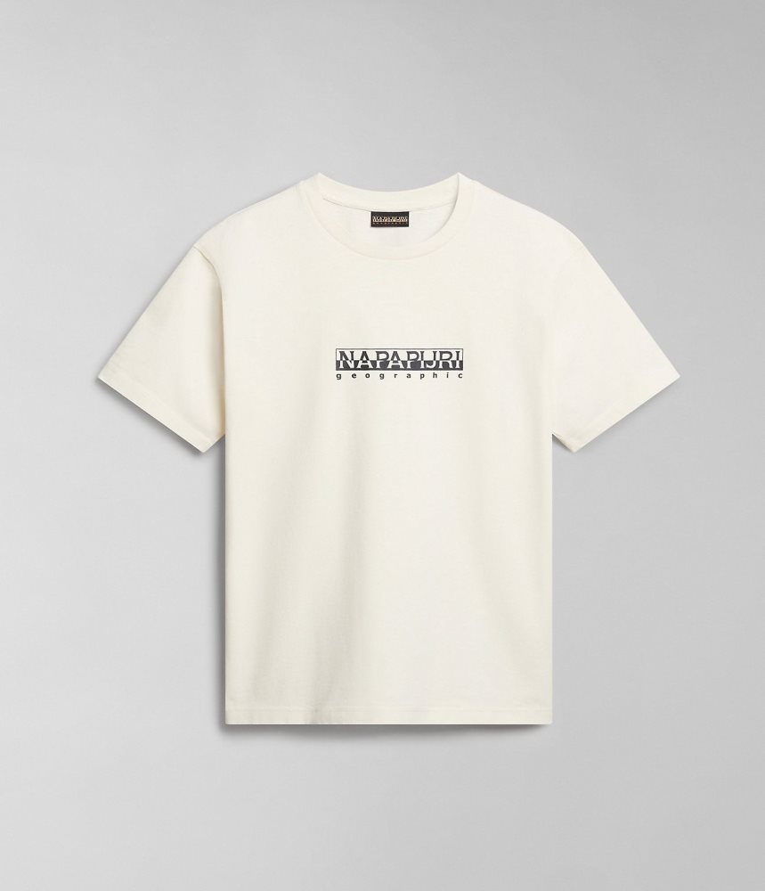 Tricouri Dama Napapijri Box Short Sleeve T-Shirt Albi | YRO840571