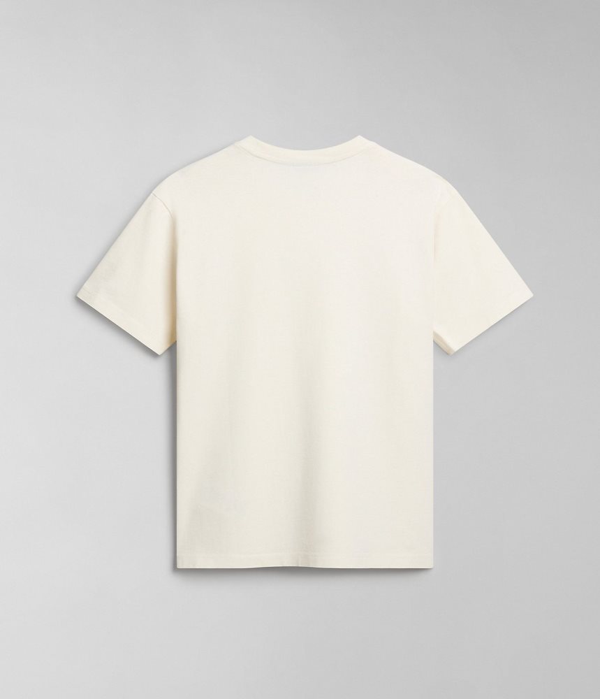 Tricouri Dama Napapijri Box Short Sleeve T-Shirt Albi | YRO840571