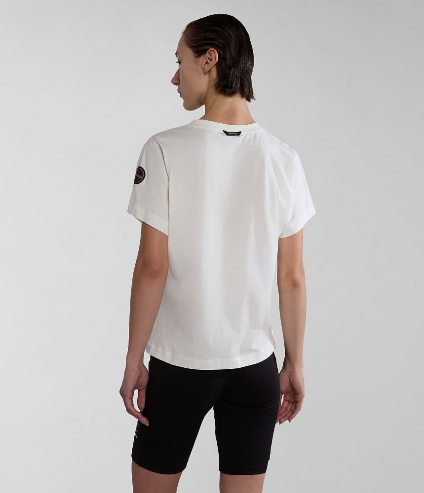 Tricouri Dama Napapijri Keith Short Sleeve T-Shirt Albi | CLS873409