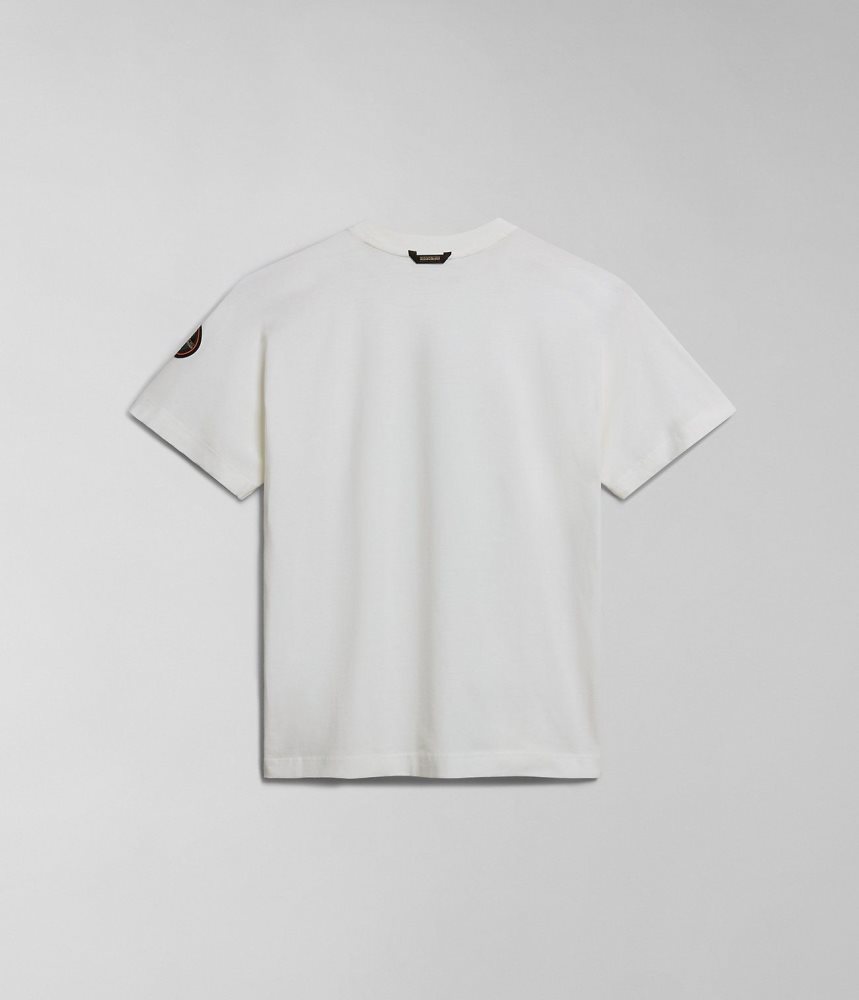 Tricouri Dama Napapijri Keith Short Sleeve T-Shirt Albi | CLS873409