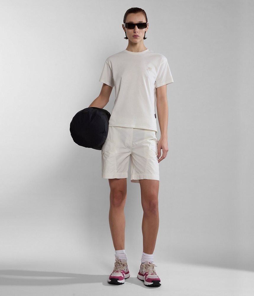 Tricouri Dama Napapijri Nina Scurte Sleeve T-shirt Albi | ZVT083542