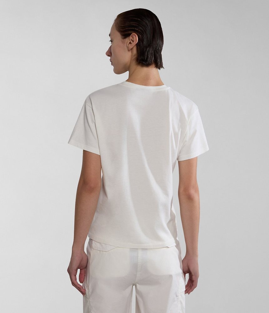 Tricouri Dama Napapijri Nina Scurte Sleeve T-shirt Albi | ZVT083542