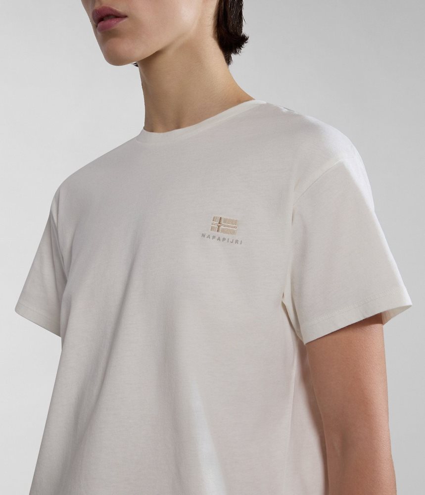 Tricouri Dama Napapijri Nina Scurte Sleeve T-shirt Albi | ZVT083542