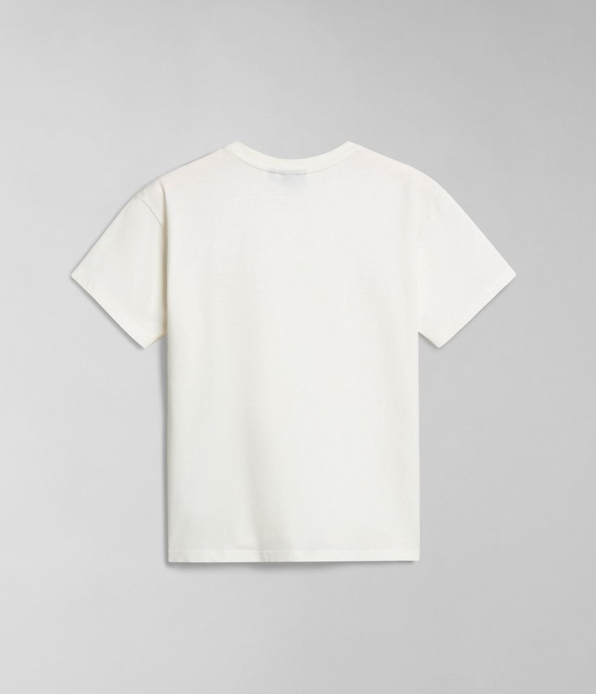 Tricouri Dama Napapijri Nina Scurte Sleeve T-shirt Albi | ZVT083542