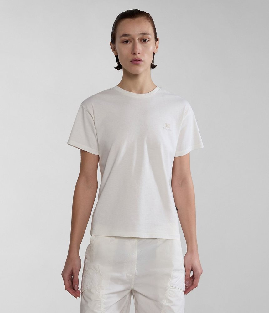 Tricouri Dama Napapijri Nina Scurte Sleeve T-shirt Albi | ZVT083542