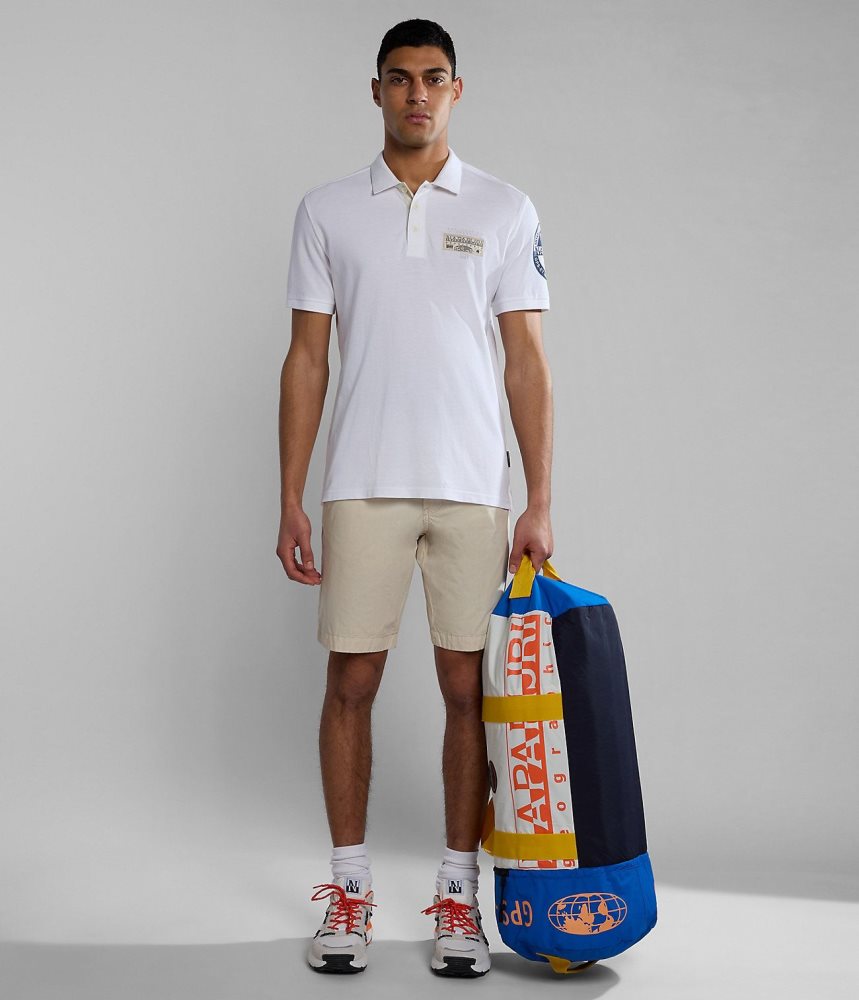Tricouri Polo Barbati Napapijri Amundsen Short Sleeve Polo Shirt Albi | XFK159267
