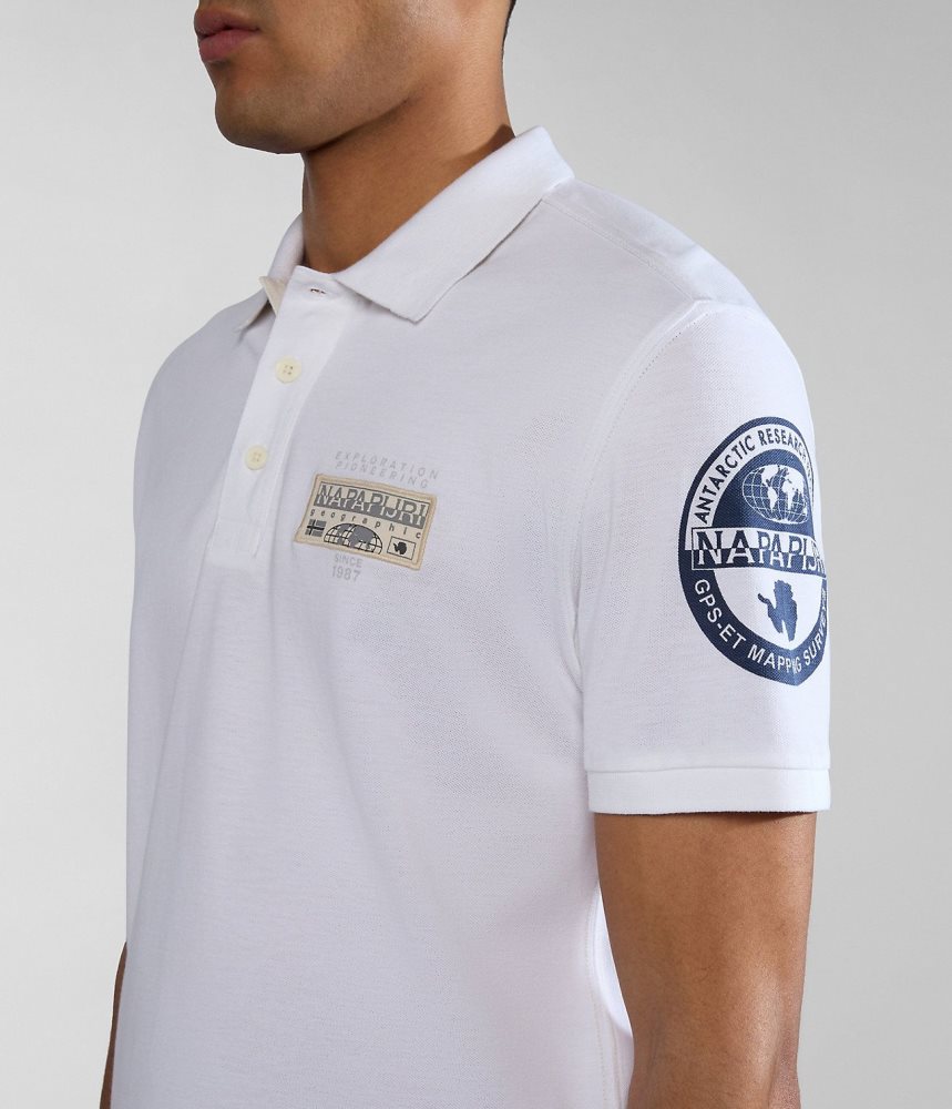 Tricouri Polo Barbati Napapijri Amundsen Short Sleeve Polo Shirt Albi | XFK159267