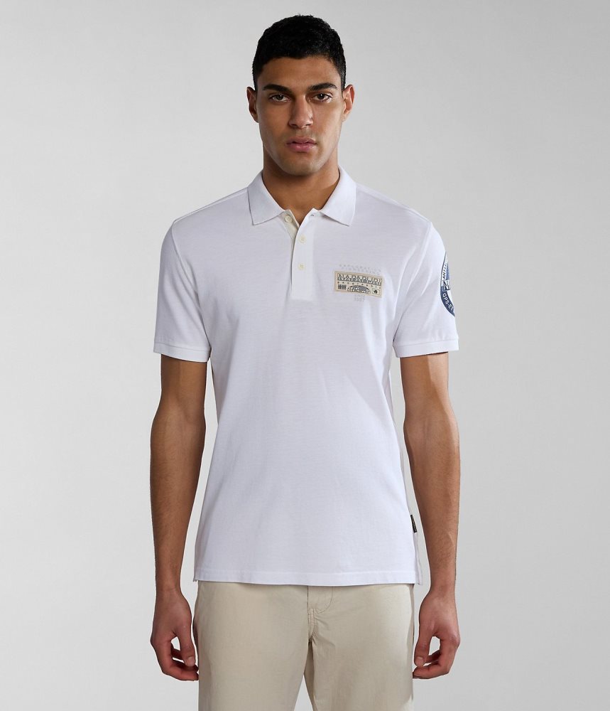 Tricouri Polo Barbati Napapijri Amundsen Short Sleeve Polo Shirt Albi | XFK159267