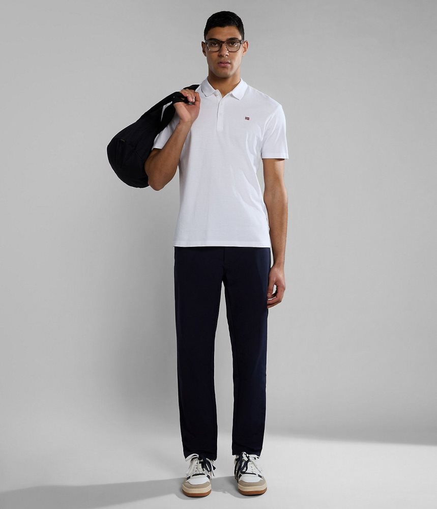 Tricouri Polo Barbati Napapijri Ealis Short Sleeve Polo Shirt Albi | EMY713485