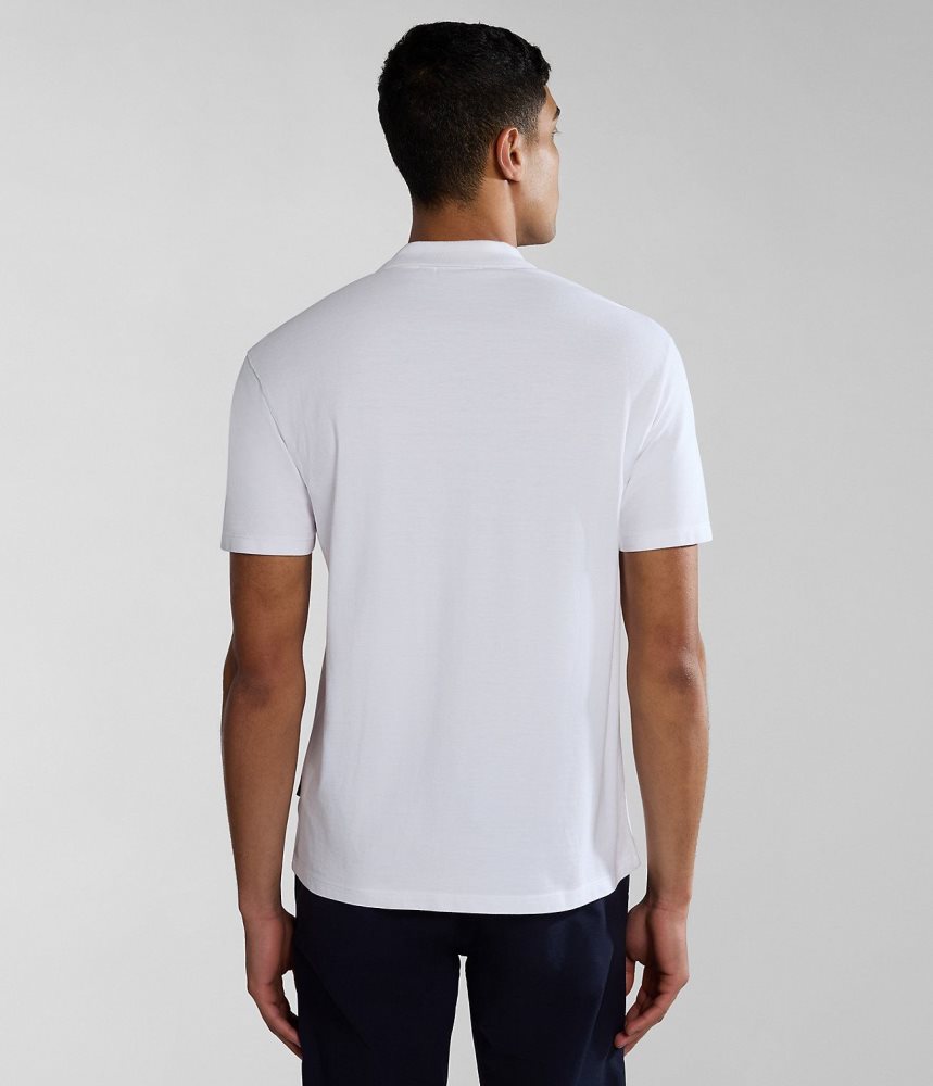 Tricouri Polo Barbati Napapijri Ealis Short Sleeve Polo Shirt Albi | EMY713485