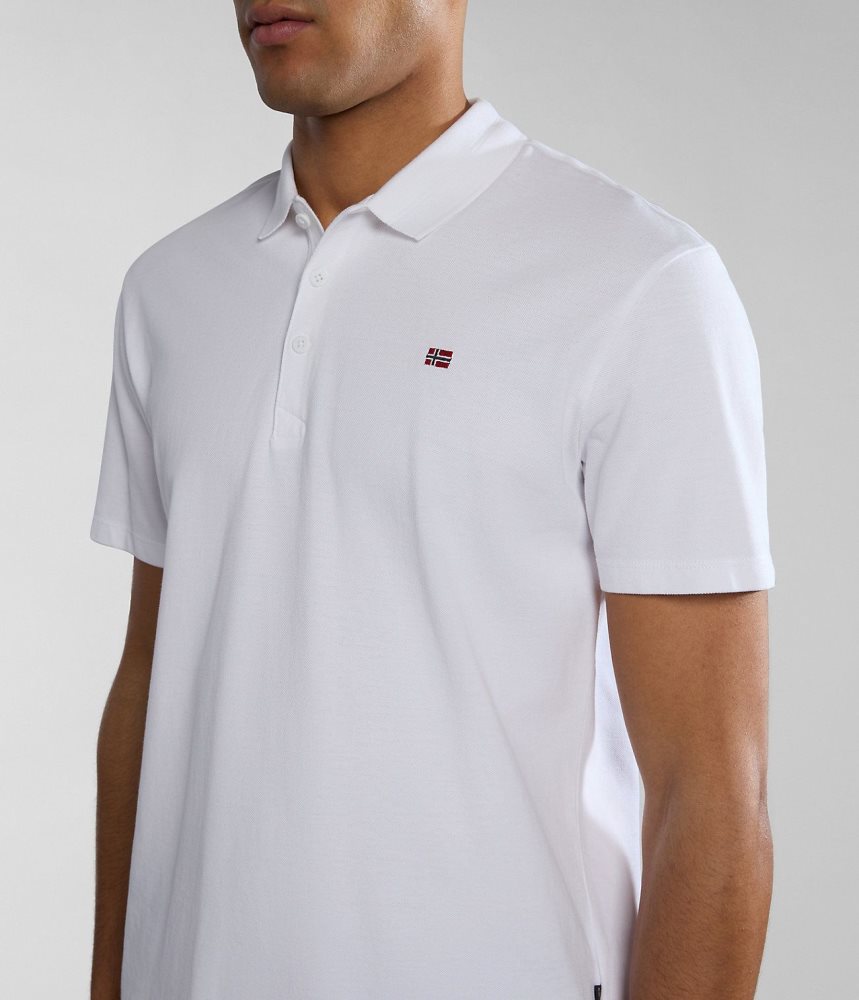 Tricouri Polo Barbati Napapijri Ealis Short Sleeve Polo Shirt Albi | EMY713485