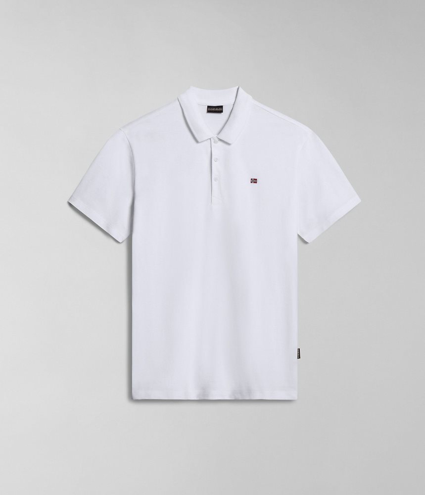 Tricouri Polo Barbati Napapijri Ealis Short Sleeve Polo Shirt Albi | EMY713485
