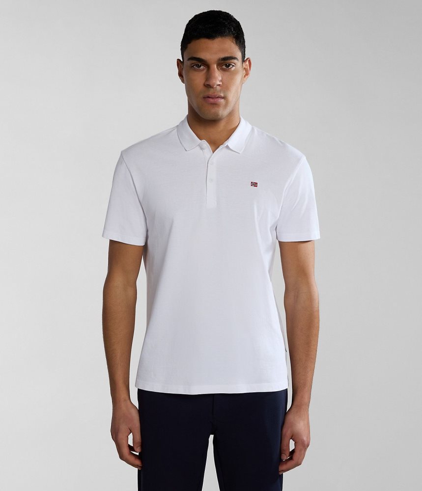 Tricouri Polo Barbati Napapijri Ealis Short Sleeve Polo Shirt Albi | EMY713485