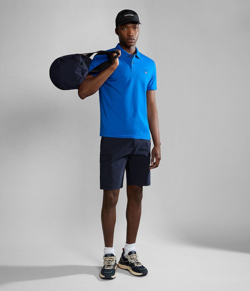Tricouri Polo Barbati Napapijri Elbas Short Sleeve Jersey Polo Shirt Albastri | ZYM056123