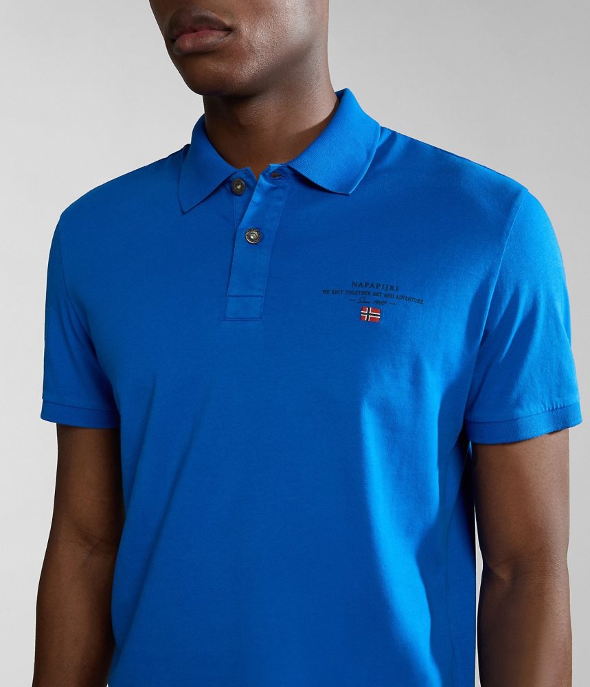 Tricouri Polo Barbati Napapijri Elbas Short Sleeve Jersey Polo Shirt Albastri | ZYM056123