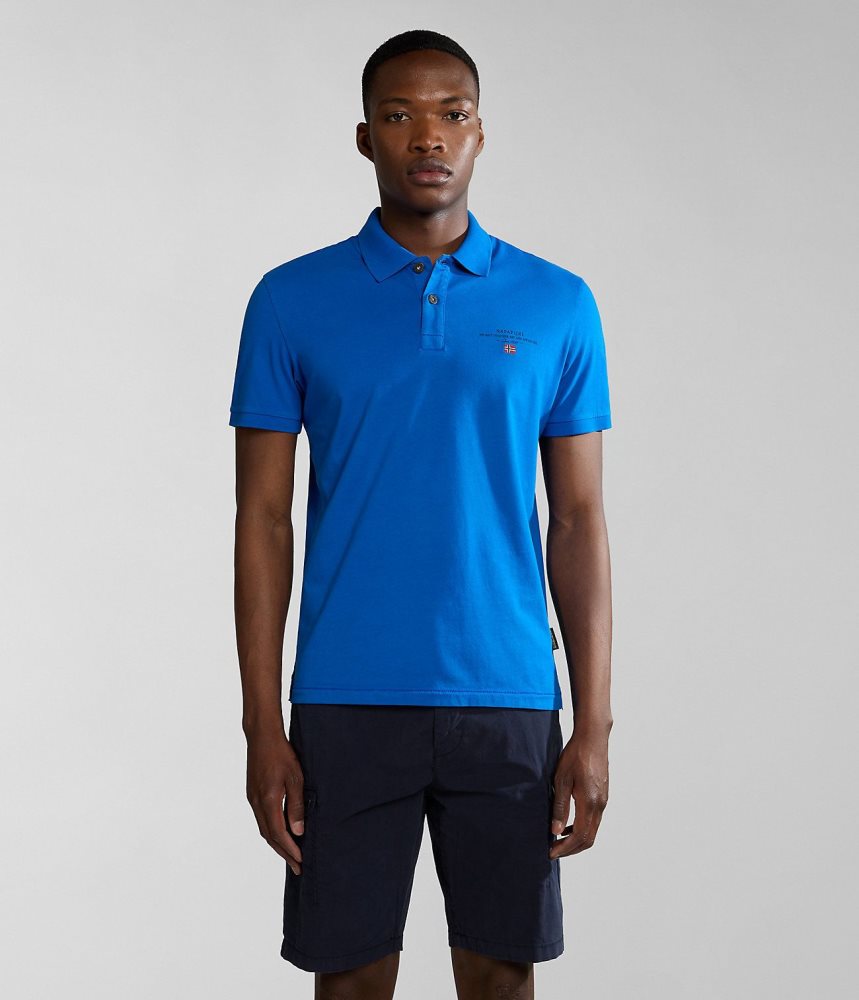 Tricouri Polo Barbati Napapijri Elbas Short Sleeve Jersey Polo Shirt Albastri | ZYM056123