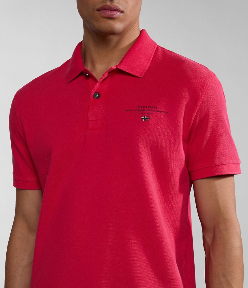 Tricouri Polo Barbati Napapijri Elbas Short Sleeve Pique Polo Shirt Rosii | YOP549736