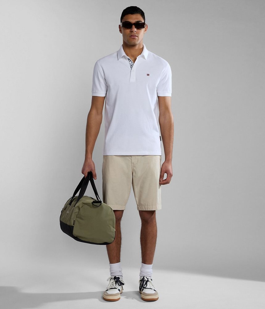 Tricouri Polo Barbati Napapijri Eolanos Short Sleeve Polo Shirt Albi | YWD138946
