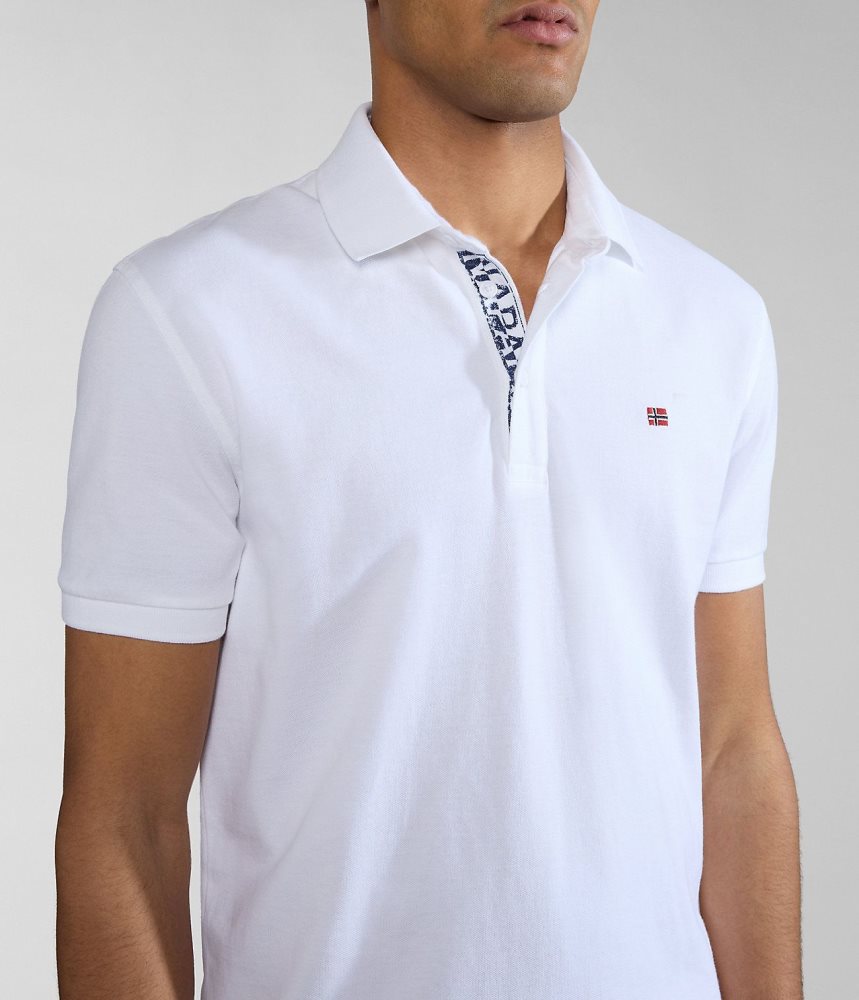 Tricouri Polo Barbati Napapijri Eolanos Short Sleeve Polo Shirt Albi | YWD138946