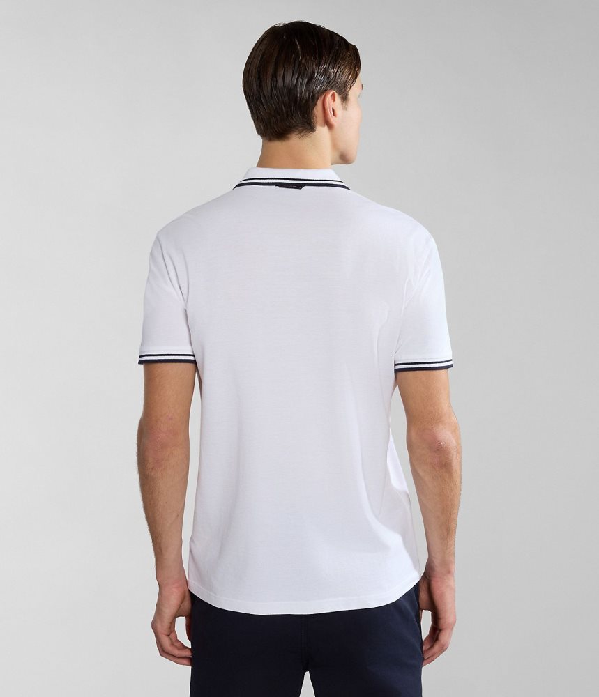 Tricouri Polo Barbati Napapijri Macas Short Sleeve Polo Shirt Albi | PDG691327