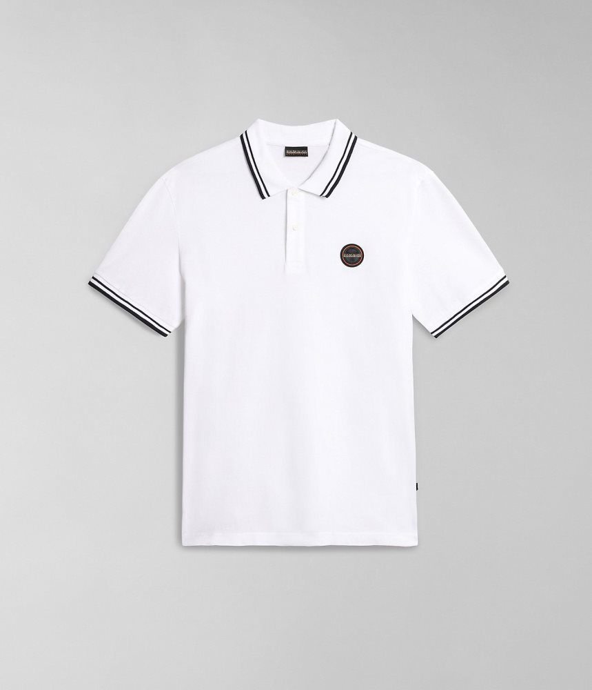 Tricouri Polo Barbati Napapijri Macas Short Sleeve Polo Shirt Albi | PDG691327