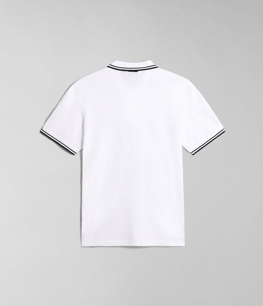Tricouri Polo Barbati Napapijri Macas Short Sleeve Polo Shirt Albi | PDG691327