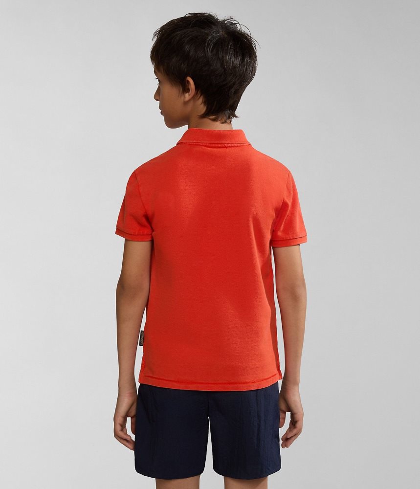 Tricouri Polo Copii Napapijri Elbas Short Sleeve Polo Shirt (4-16 YEARS) Portocalii | SAB389062
