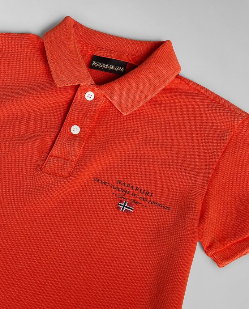 Tricouri Polo Copii Napapijri Elbas Short Sleeve Polo Shirt (4-16 YEARS) Portocalii | SAB389062