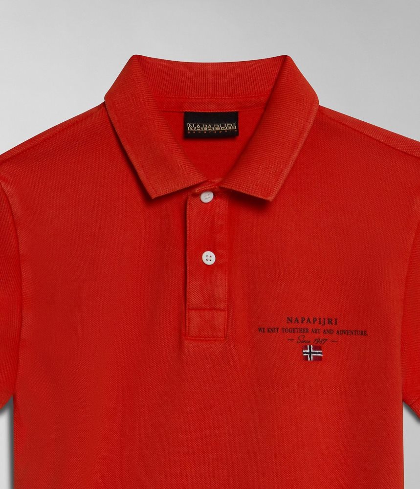 Tricouri Polo Copii Napapijri Elbas Short Sleeve Polo Shirt (4-16 YEARS) Portocalii | SAB389062