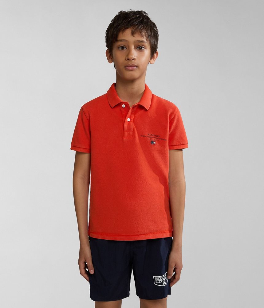 Tricouri Polo Copii Napapijri Elbas Short Sleeve Polo Shirt (4-16 YEARS) Portocalii | SAB389062