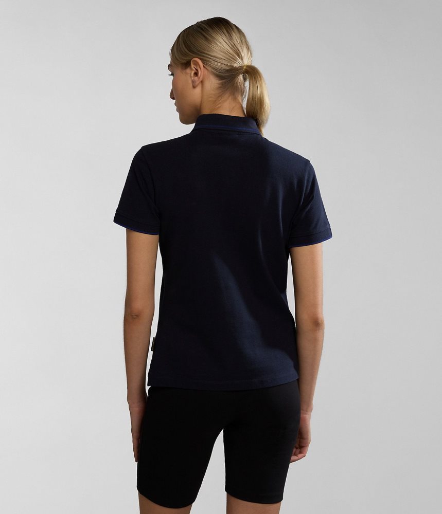 Tricouri Polo Dama Napapijri Nina Short Sleeve Polo Shirt Albastri Inchis | WJY403718