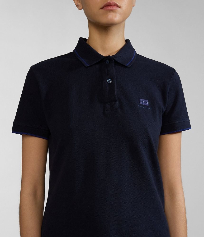 Tricouri Polo Dama Napapijri Nina Short Sleeve Polo Shirt Albastri Inchis | WJY403718