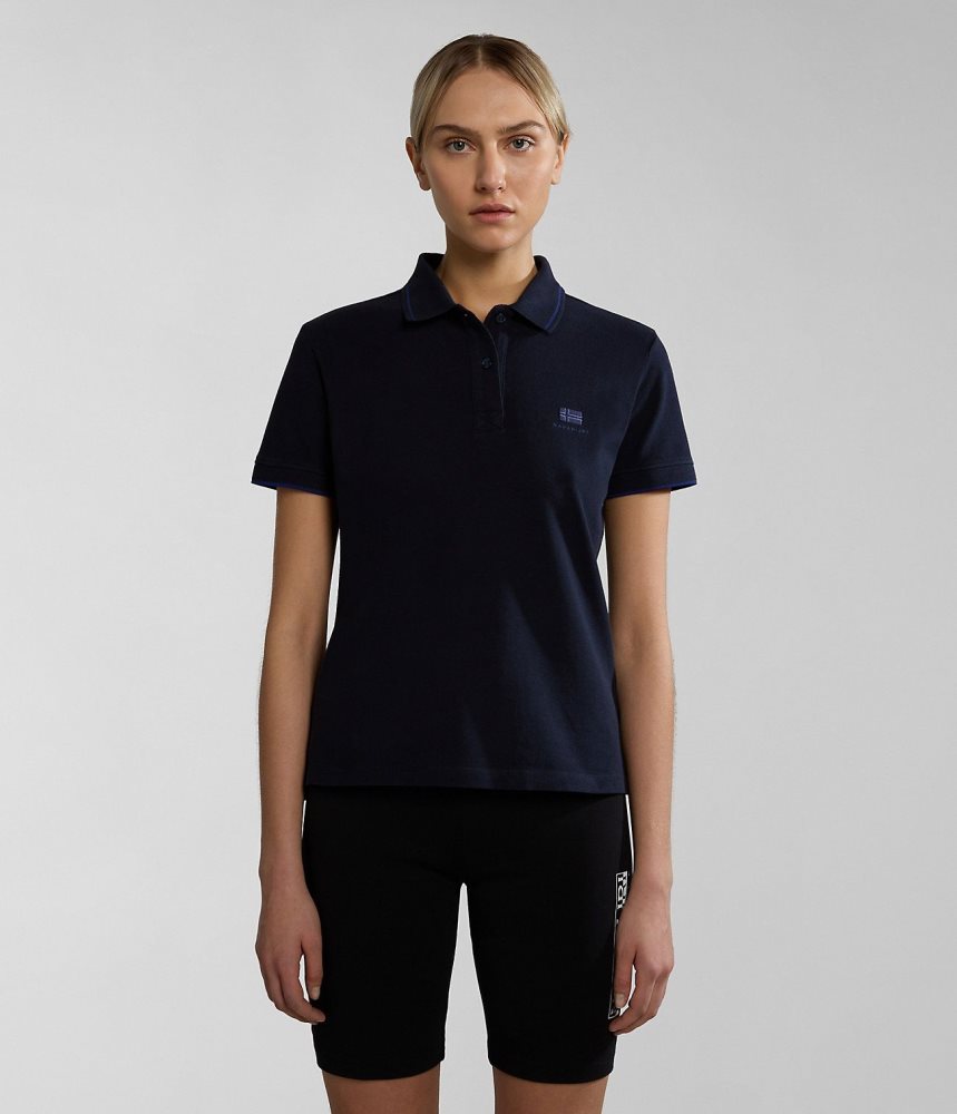 Tricouri Polo Dama Napapijri Nina Short Sleeve Polo Shirt Albastri Inchis | WJY403718