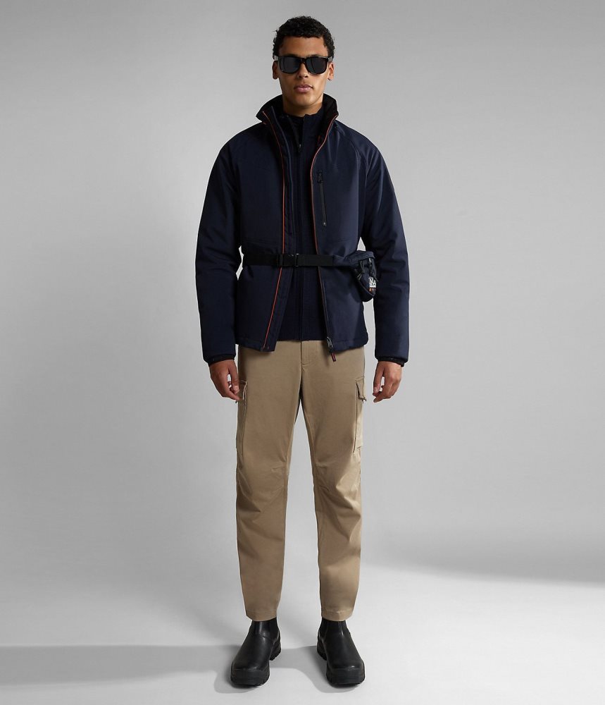 Zip Jumpers Barbati Napapijri Derri Full-Zip Jumper Albastri Inchis | QVH572183