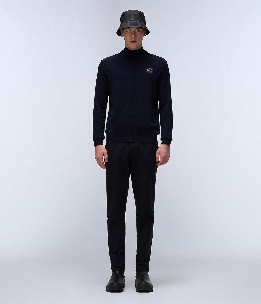 Zip Jumpers Barbati Napapijri Derri Full-Zip Jumper Albastri Inchis | QVH572183